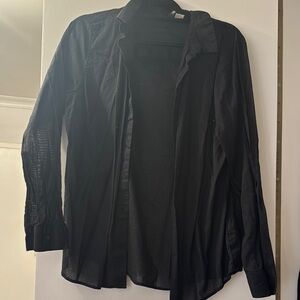 Black Cotton Button Down